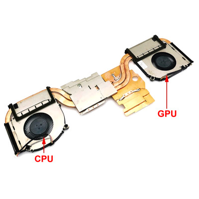 By Hasee Z7T DA7NT CV15S02 CPU GPU FAN heatsink original at pcspare.com — Global Laptop Parts Center