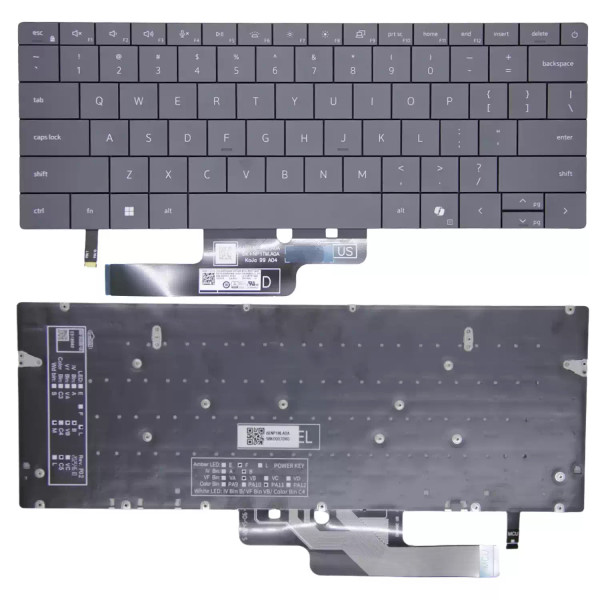 By DELL XPS 14 / XPS 16 / 9440 9450 2026 gray backlit US keyboard AI at pcspare.com — Global Laptop Parts Center