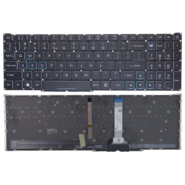 By Acer Predator Helios Neo 16, N22Q22, PHN16-71, PHN16-72, blue backlit US keyboard slim cable at pcspare.com — Global Laptop Parts Center