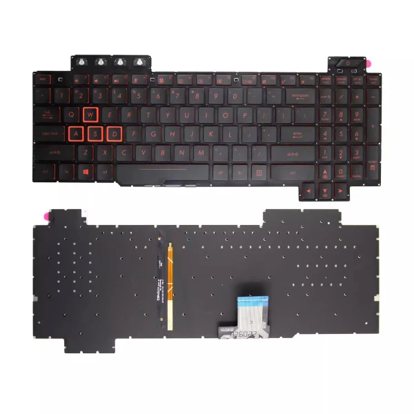 By Asus FX80, FZ80, ZX80, GL703G, FX86, FX80S, FX504, FX505, FX95, FX705, ASV sarkanās krāsas atpakaļskata tastatūra at pcspare.com — Global Laptop Parts Center