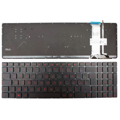 Asus N551, G551, G771, N551J, N551JK, N551Q, ZX50J, FX-PLUS FX PRO6700, GL552, GL551, red backlit French FR keyboard