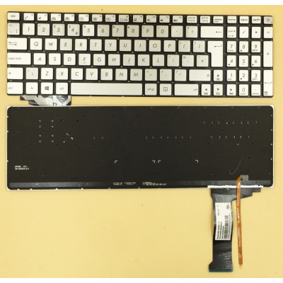 Asus N551 G551 G771 N551J N551JK N551Q ZX50J FX-PLUS FX PRO6700 GL552 GL551 silver backlit UK keyboard