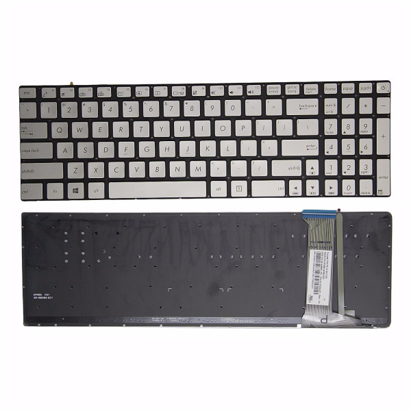 By Asus N551 G551 G771 N551J N551JK N551Q ZX50J FX-PLUS FX PRO6700 GL552 GL551 teclado de prata retroiluminado US at pcspare.com — Global Laptop Parts Center