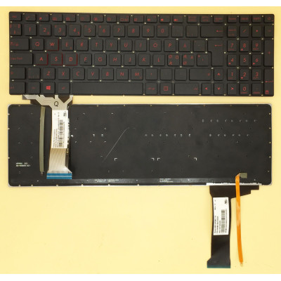 Asus N551, G551, G771, ZX50J, GL552, GL551, red backlit ND NE NO Norwegian keyboard