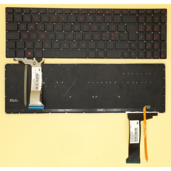 By Asus N551, G551, G771, ZX50J, GL552, GL551, red backlit ND NE NO Norwegian keyboard at pcspare.com — Global Laptop Parts Center