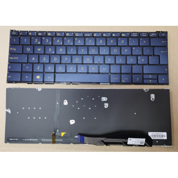 By Asus UX390 UX390UA blue backlit Portuguese PO keyboard ASM16B96P0J528 at pcspare.com — Global Laptop Parts Center