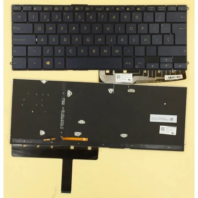 Asus UX490UA UX490 zils atpakaļ apgaismots spāņu SP tastatūra 0KNB0-D632SP00