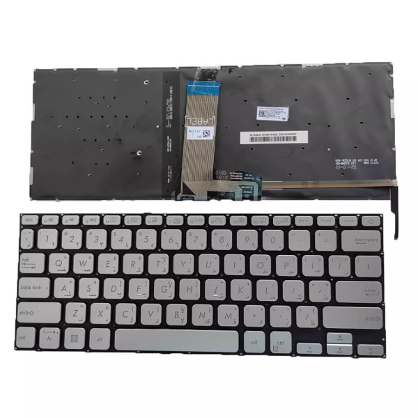 By Asus Vivobook X415 X415JA silver backlit Arabic AR keyboard at pcspare.com — Global Laptop Parts Center