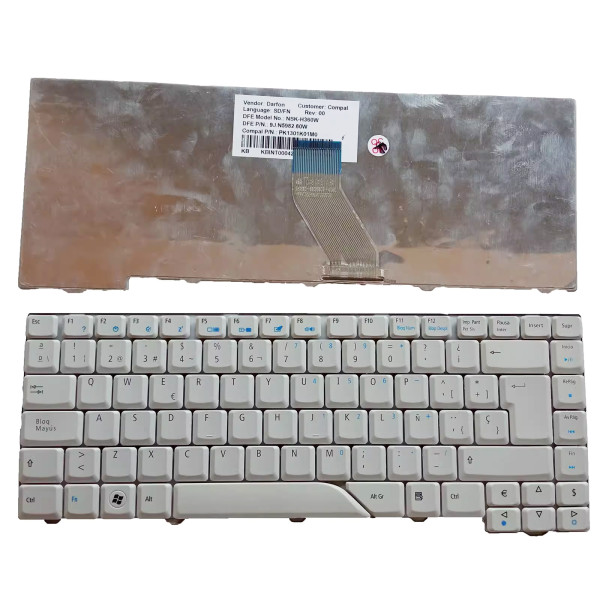 By Acer 4520 4520G 4530 4530G 4710 4710G 4710Z 4710ZG white Spanish SP keyboard at pcspare.com — Global Laptop Parts Center
