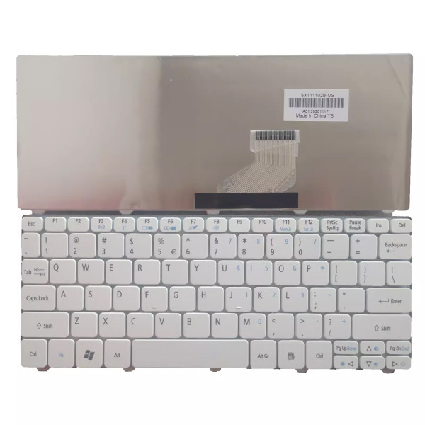 By Acer Aspire One 532h 521 522 533 D255 D255E teclado blanco de EE.UU. at pcspare.com — Global Laptop Parts Center