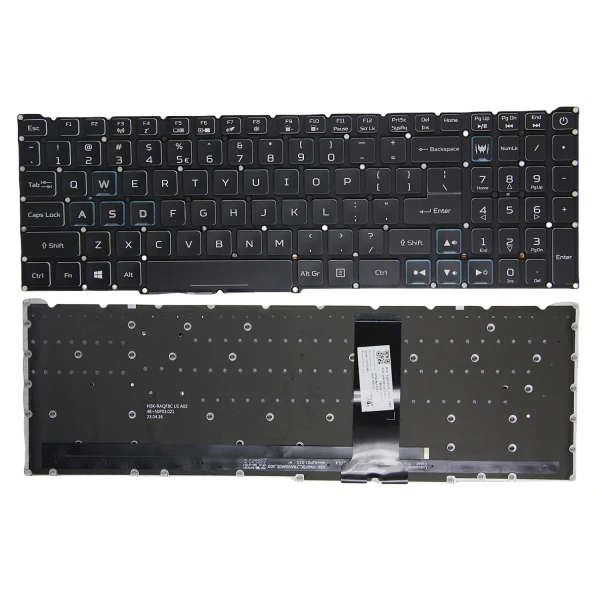 By Acer AN517-53, AN517-54, AN517-41, PH315-53, PH315-54, PH317-54, teclado americano com luz de fundo azul at pcspare.com — Global Laptop Parts Center