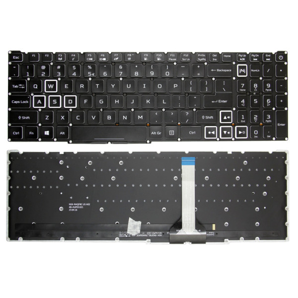 By Acer Nitro 5 AN517-42 AN517-55 blanc mot slim rétro-éclairé clavier américain at pcspare.com — Global Laptop Parts Center