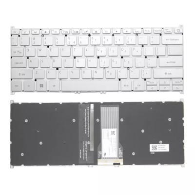 Acer Aspire 1 A114-21 A114-33 silver power backlit US keyboard