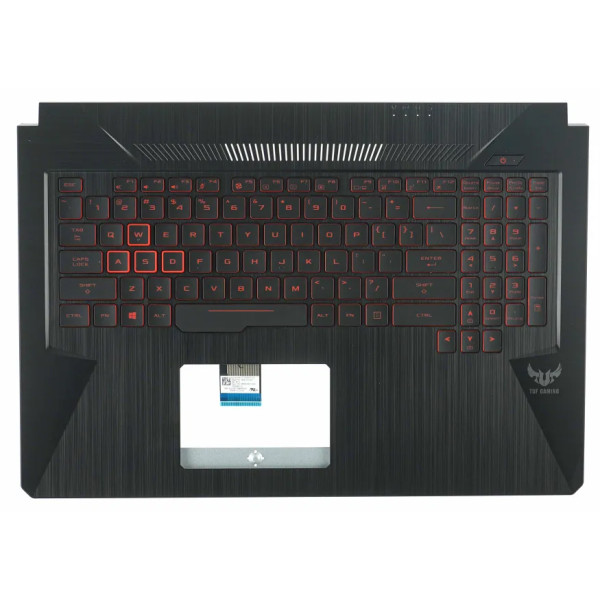By Asus FX705 FX705GE FX705DY red backlit US keyboard palmrest at pcspare.com — Global Laptop Parts Center