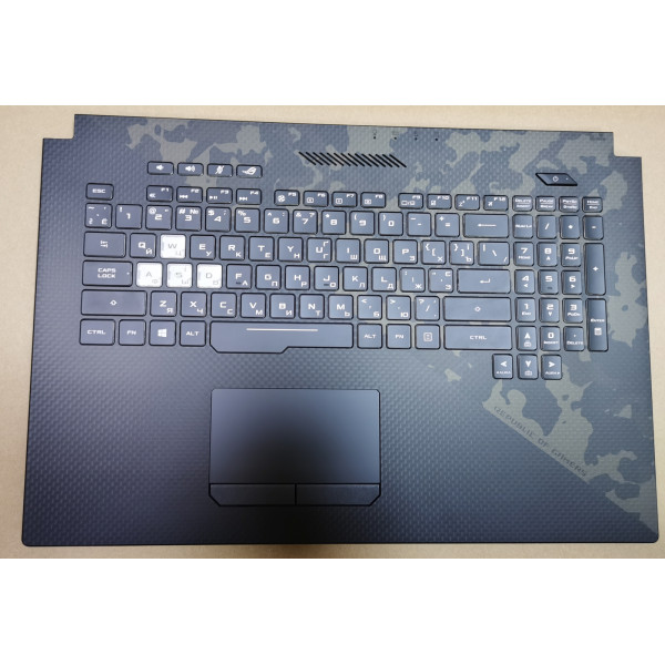 By Asus GL704GV RGB backlit Russian RU UA keyboard palmrest 90NR01Y1-R30UA0 at pcspare.com — Global Laptop Parts Center