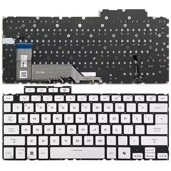 By Asus TUF Gaming A14 FA401WV, FA401WU, FA401UV, FA401UU, 2024 backlit US keyboard AI white at pcspare.com — Global Laptop Parts Center