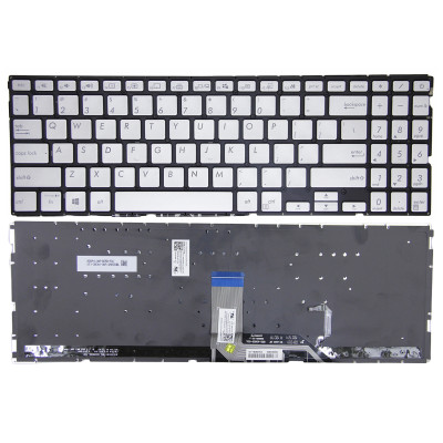 by Asus VivoBook X531, X532, S5500, K532F, S532F, teclado americano retroiluminado prateado on pcspare.com - Global Laptop Parts Center