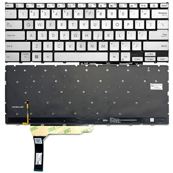 By Asus ZenBook 14 Flip UX3404, UP3404, UP3404VA, UP3404VC, silberne hintergrundbeleuchtete US-Tastatur at pcspare.com — Global Laptop Parts Center