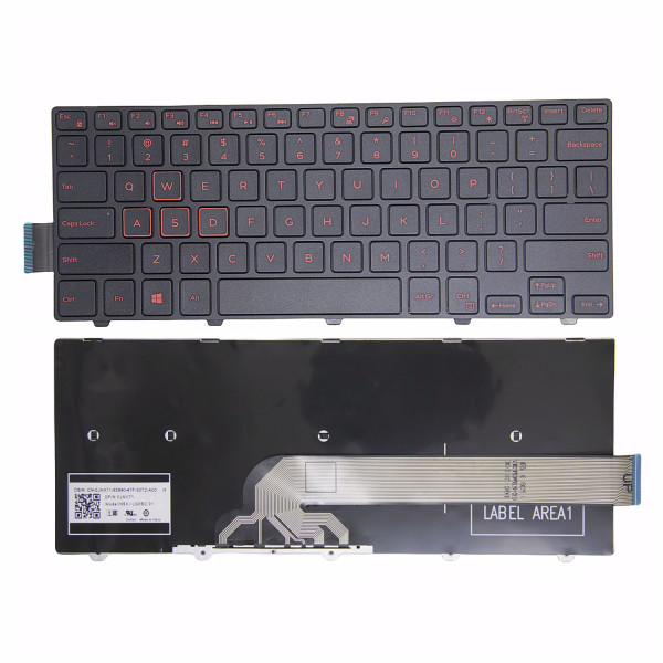 By Dell 5447 3449 5458 5445 5443 5442 5459 3481 5457 red US keyboard OEM at pcspare.com — Global Laptop Parts Center