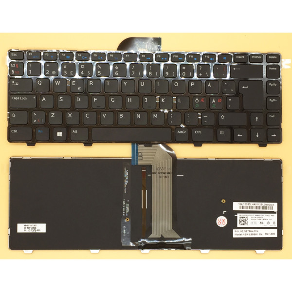By Dell Inspiron 14 3421 3437 backlit Norwegian NE keyboard at pcspare.com — Global Laptop Parts Center
