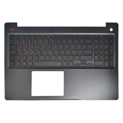 Dell G3 3579, 05D9YJ, kırmızı geri dönüşümlü US klavye palmrest