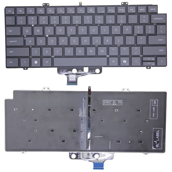 By Dell Pro 14 PC14250 PC14255 gray backlit US keyboard 0PJG7 0RW20C at pcspare.com — Global Laptop Parts Center