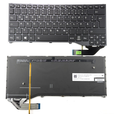 Fujitsu Lifebook P727, P728, U727, U728, backlit German DE keyboard black