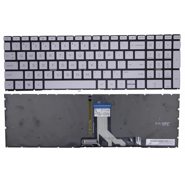By HP 15-EG 15-EH 15-ER 15M-EH 15-FD 15-FC TPN-Q245 TPN-Q246 silver gray backlit US keyboard F1 question at pcspare.com — Global Laptop Parts Center