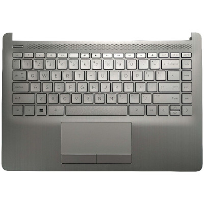 HP 240 G8, 245 G8, 246 G8, 14-CF, 14-DK, US клавиатура Palmrest Silver touchpad