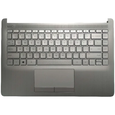HP 240 G8, 245 G8, 246 G8, 14- CF, 14- DK, US keyboard palmrest srebrny touchpad