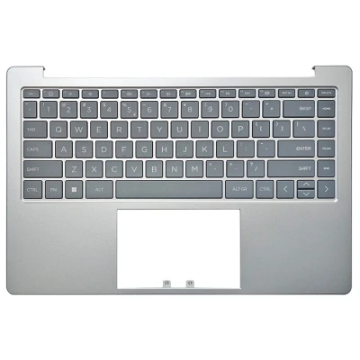 HP 245 G10, 240 G10, 14- EM, 14- EP, US keyboard palmrest silver gray