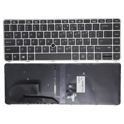 by HP EliteBook 745 G3, 840 G3, 745 G4, 840 G4, 848 G3, Zbook 14U G4, silver frame backlit trackpoint US keyboard on pcspare.com - Global Laptop Parts Center