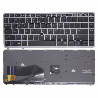 HP EliteBook 840 G1 G2 850 G1 G2 ZBook 14 G1 G2 cadre en argent avec point de track backlit clavier américain
