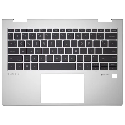 HP EliteBook X360 830 G11, 835 G11, backlit US keyboard palmrest silver