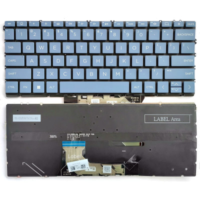 HP Envy x360 2-en-1 14-FC, 14-FA, TPN-C172, TPN-C173, retroiluminado teclado de EE.UU. azul claro
