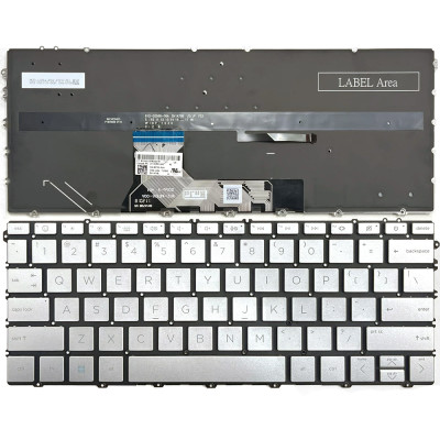 HP Envy x360 2-em-1 14-FC, 14-FA, TPN-C172, TPN-C173, prata de teclado dos EUA retroiluminada