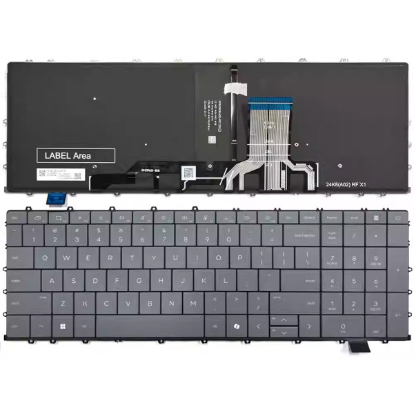 By HP OmniBook X 17.3 polegadas, 17-dd, teclado dos EUA retroiluminado cinza at pcspare.com — Global Laptop Parts Center