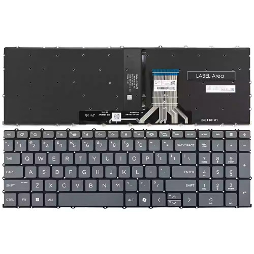 HP OmniBook X, 17t-dd, OmniBook 7 17-dc, 17t-dc, 16t-bh, gris retroiluminado teclado estadounidense