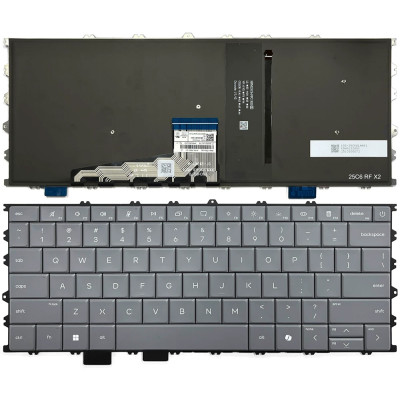 by HP OmniBook X Flip 14 pulgadas 2 en 1, 14 kc 14z-kc, OmniBook Ultra 14 pulgadas, 14 kd, 14t-kd, teclado estadounidense retroiluminado gris on pcspare.com - Global Laptop Parts Center