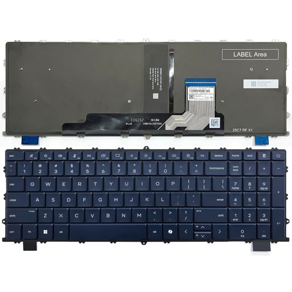 By HP OmniBook X Flip 2-in-1 16t-cb 16z-cc backlit US keyboard blue at pcspare.com — Global Laptop Parts Center