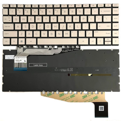 HP Pavilion 13-BE, 14-EH, 14-EY, 14-EW, retroiluminado teclado dourado dos EUA F1 sorriso