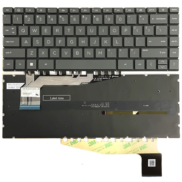 By HP Pavilion 13-BE, 14-EH, 14-EY, 14-EW, tastiera retroilluminata US grigio F1 sorriso at pcspare.com — Global Laptop Parts Center