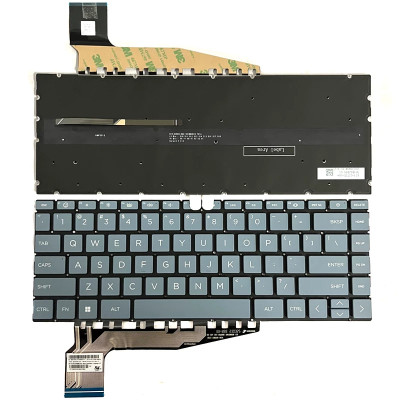 HP Pavilion 13-BE, 14-EH, 14-EY, 14-EW, retroiluminado teclado azul claro azul F1 sorriso