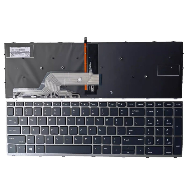 By HP Probook 450 G5 455 G5 470 G5 650 G4 650 G5 silver frame backlit US keyboard OEM at pcspare.com — Global Laptop Parts Center