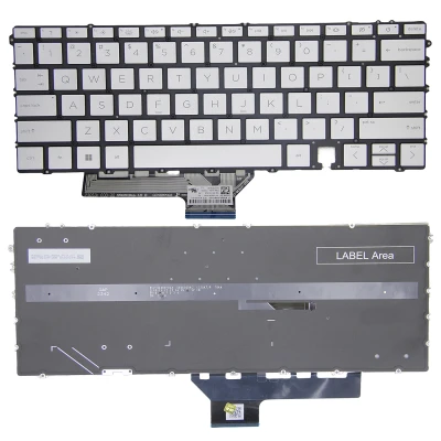 HP Spectre x360 14-EF, TPN- C155, podświetlone srebrne klawiatury USA