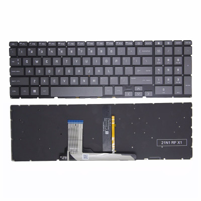 HP Victus 16-D 16-E 16T-D 16-R 15-FA 15T-FA 15-FB 15Z-FB retroiluminado teclado EUA cinza