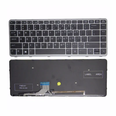 HP X360 1000 1040 G1 1040 G2 sudraba rāmis atpakaļ apgaismots ASV tastatūra