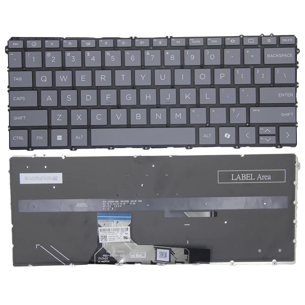By HP Pavilion Aero 13-BG, 13Z-BG, ASV atpakaļ apgaismotā tastatūra pelēkā AI at pcspare.com — Global Laptop Parts Center