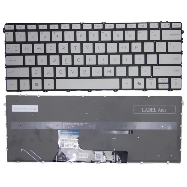 By HP X360 13-BF, 16-AC, 16-AD, backlit US keyboard silver AI at pcspare.com — Global Laptop Parts Center