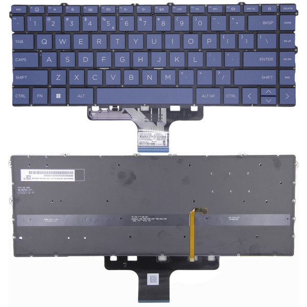By HP X360 14-DW, 14-DV, 14-DY, 13-BB, 13T-BB, 14M-DW, 14T-DW, 14M-DY, 14Q-DY, 14T-DY, blue backlight US klávesnice F1 úsměv at pcspare.com — Global Laptop Parts Center